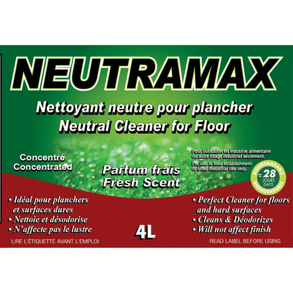 Nettoyant pour sols neutre concentré parfumé Neutramax | Caisse de 4 x 4 L