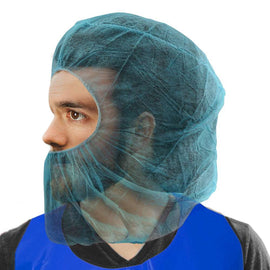 Polypropylene Bouffant Full Hood – Elastic Neck, Full Coverage, Cleanroom, Food, and Medical Use