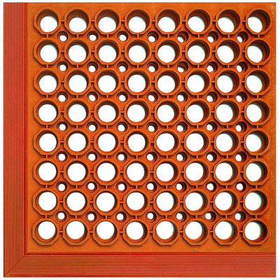 Terra Cotta Floor Mat with Beveled Edge Greaseproof 36" X 60" X 0.5"