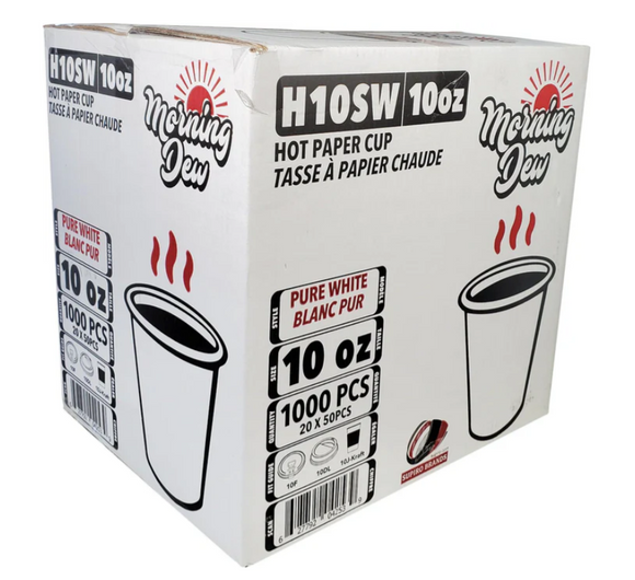 Gobelets jetables pour café et boissons chaudes 8 oz ou 10 oz