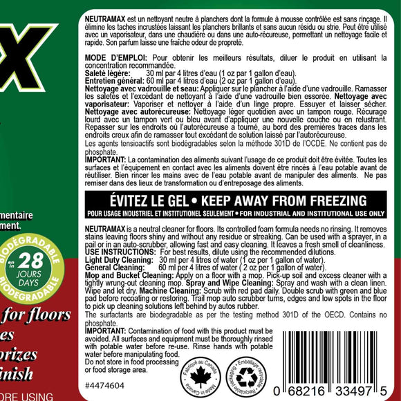 Nettoyant pour sols neutre concentré parfumé Neutramax | Caisse de 4 x 4 L