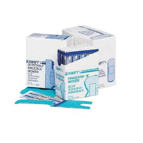 Swift First Aid Woven Blue Fingertip 8" Adhesive Bandage
