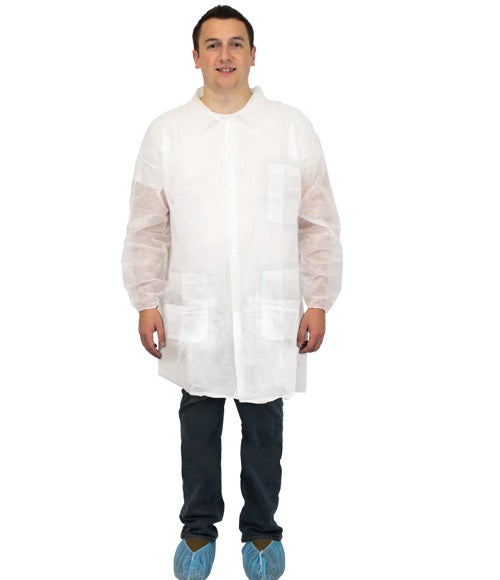 Blouse de laboratoire jetable blanche