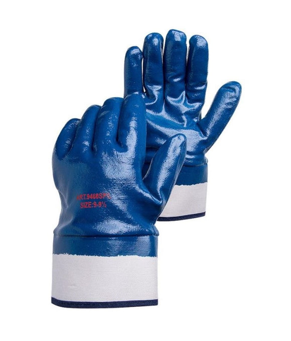 Gants en nitrile bleu à finition lisse Durawear | Manchette de sécurité