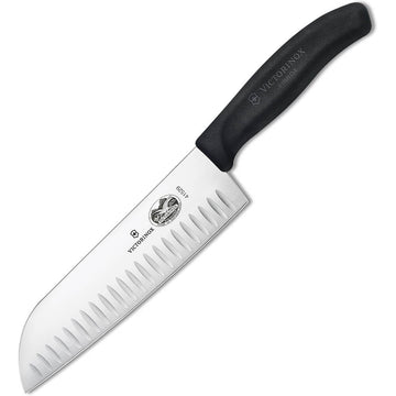 Couteau japonais à lame alvéolée et estampillée de 18 cm et manche en en Fibrox®