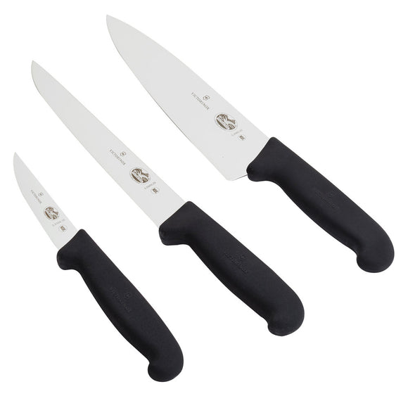 Ensemble de 3 couteaux de chef avec manches en Fibrox