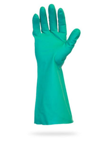 Green Flock Lined 13" Nitrile Gloves - 15 mil