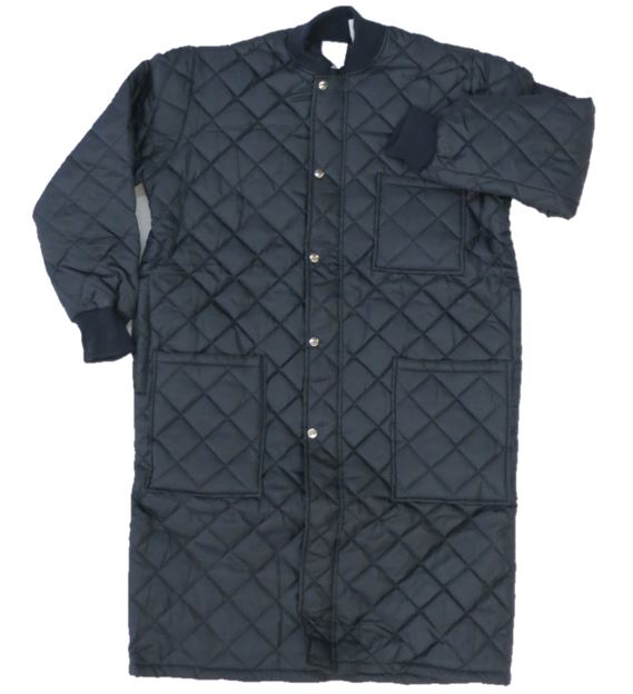 Veste longue en polyester pour le congélateur | Doublure thermique, fermeture éclair et boutons-pression | -20 °C