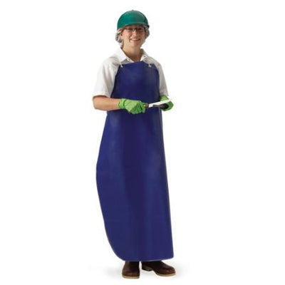 Tablier bleu en PU/nylon résistant et léger de taille moyenne 35" x 48"