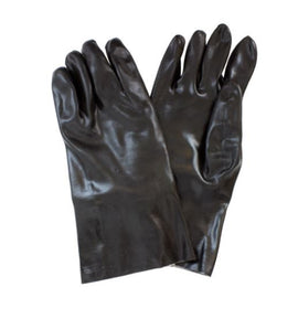 Gants de PVC lisse Noir avec doubleur interlock et poignet extensif - 12po