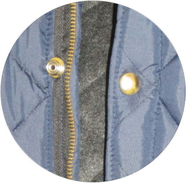 Veste courte de travail en polyester « anti-froid » avec doublure d’isolation thermique, fermeture à glissière et fermeture par boutons-pression