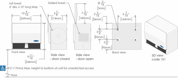 Frost 101 Universal Paper Towel Dispenser