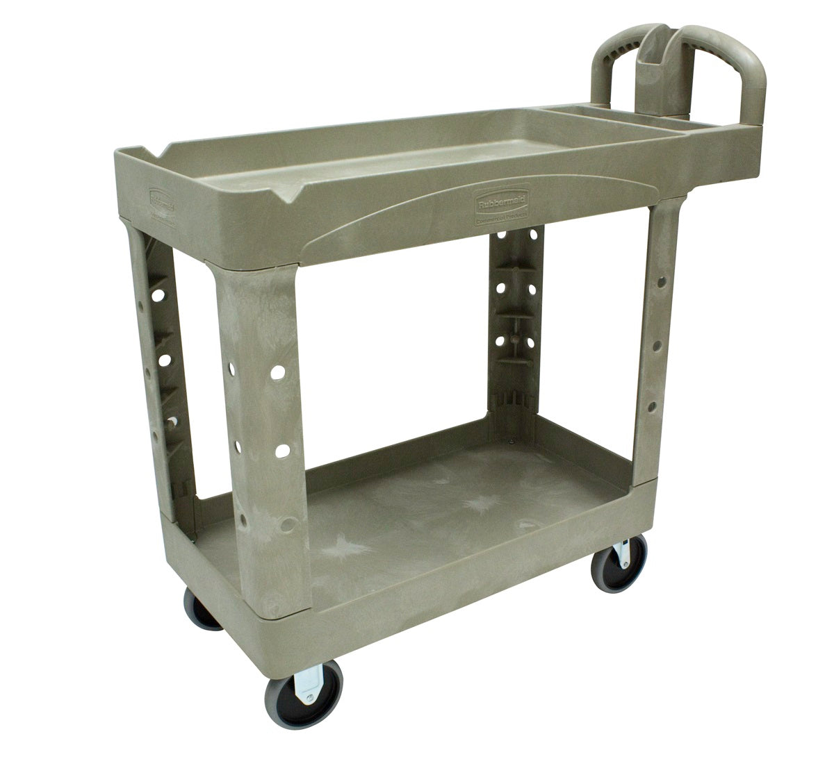 Chariot utilitaire robuste à 2 étagères Rubbermaid® | Étagère à rebord | Roulettes pivotantes | 4520 - 0