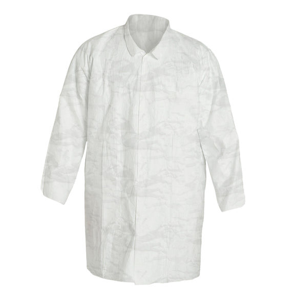 Blouse de laboratoire jetable en polypropylène | Poignets élastiques Fermeture à boutons-pression