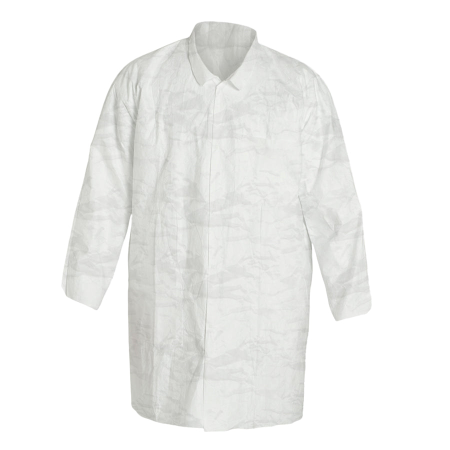Disposable Polypropylene Lab Coat | Elastic Wrists Snap Front Closure - 0