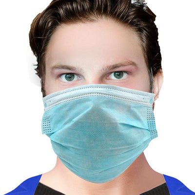 3-Ply BULK Disposable Surgical Dust Mask Box of 50 or Case of 2,000 Fast Canada and USA Shipping