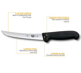 Couteau à désosser rigide à lame courbée de 15 cm (5.6503.15) | VENTE DE LIQUIDATION - 0