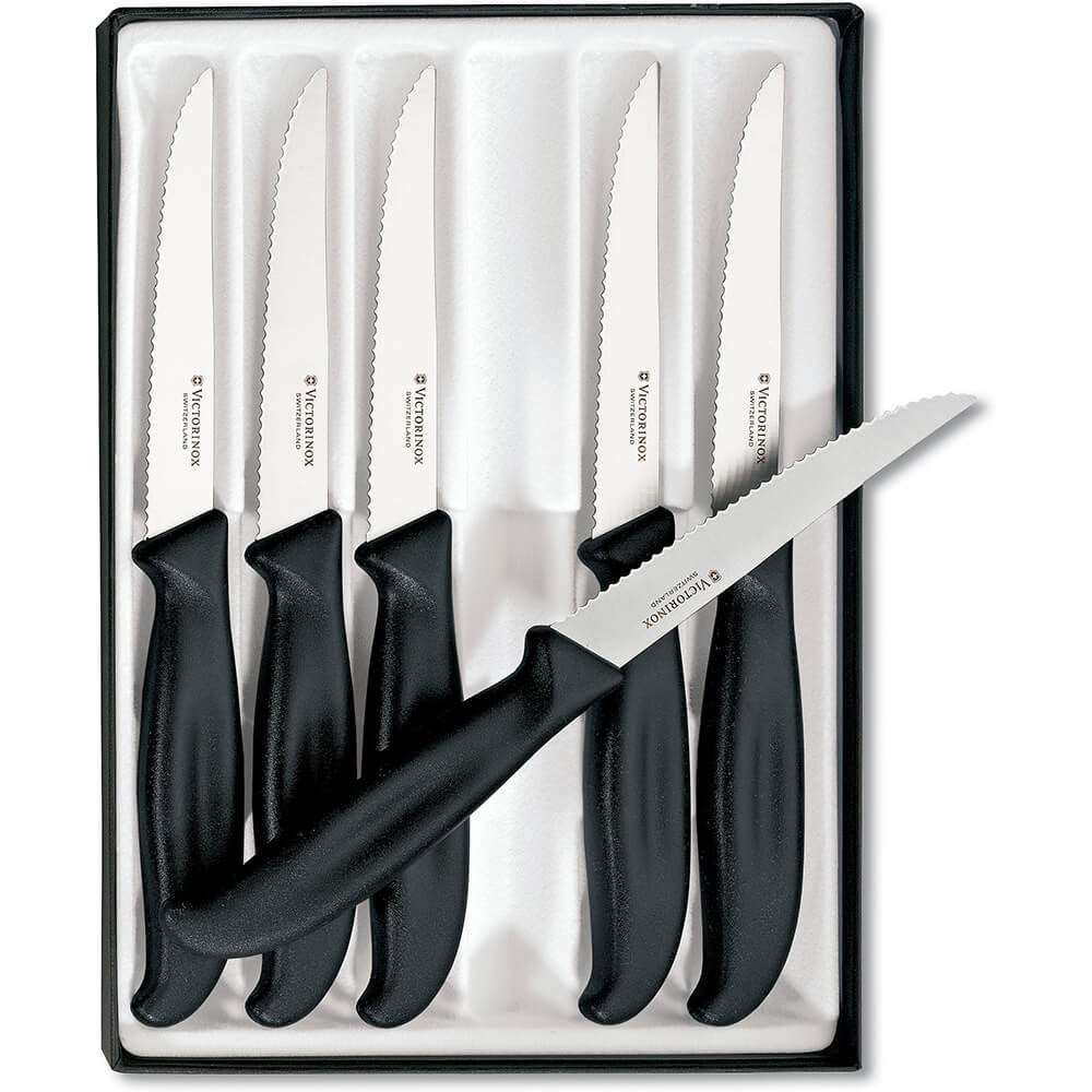 6 Piece 4.5" Wavy Edge pointed Tip Steak Knife Set