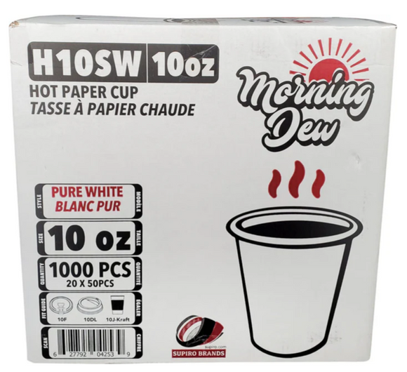 Gobelets jetables pour café et boissons chaudes 8 oz ou 10 oz