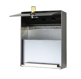 Wall-Mount Ashtray | Stainless Steel Heavy Duty Outdoor Ash Bin - 0