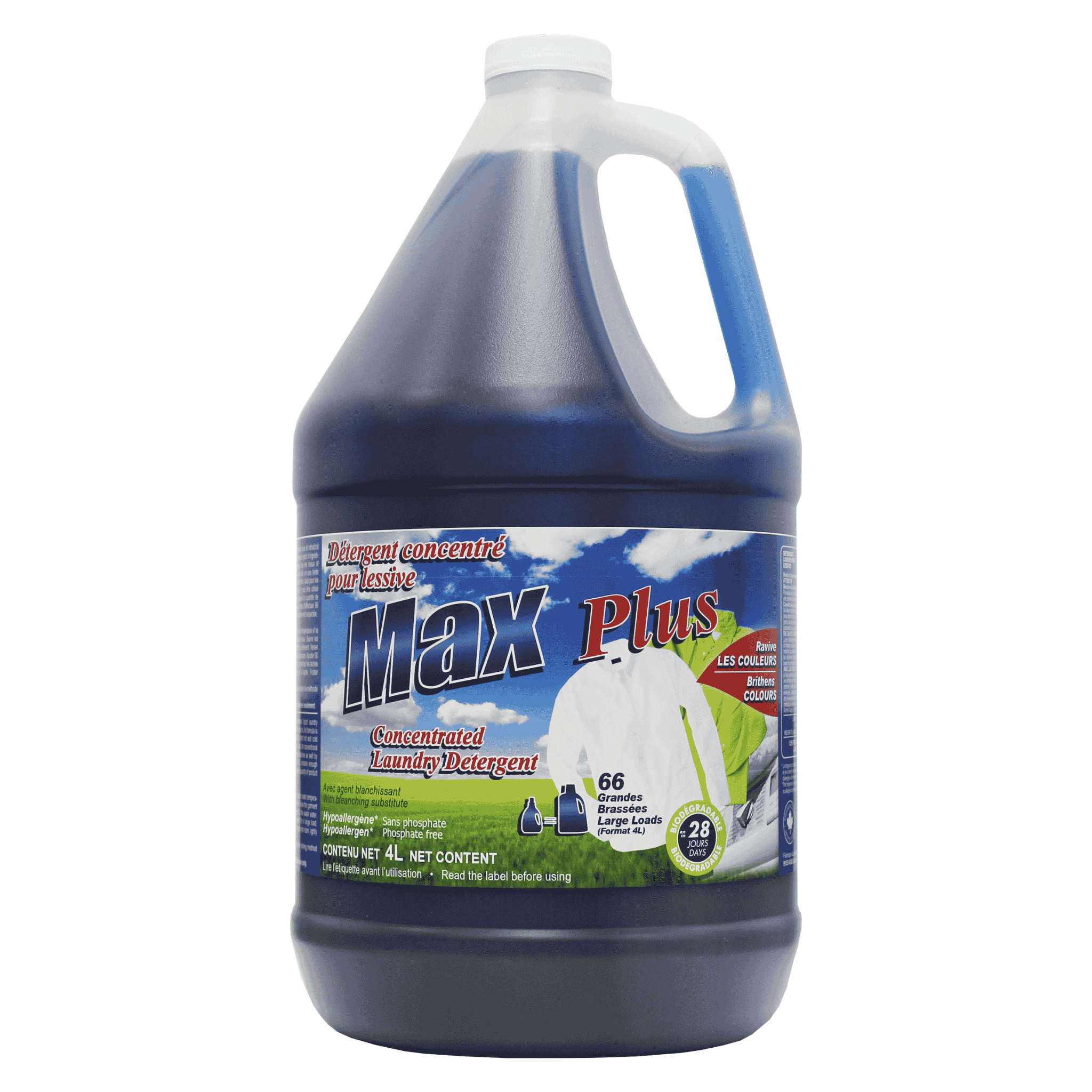 MAX PLUS™ 40090 Concentrated High Efficiency Laundry Detergent Canada and USA Shipping Wholesale Bulk Pricing Commercial Cleaning Supplies