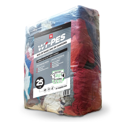 Cotton T-Shirt Rags – 25 lb Bag, Soft, Absorbent, Durable, Industrial and Commercial Use