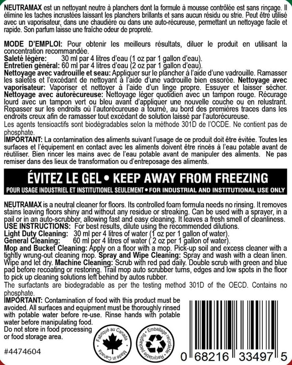 Neutramax Scented Concentrated Neutral Floor Cleaner | Case of 4 x 4L