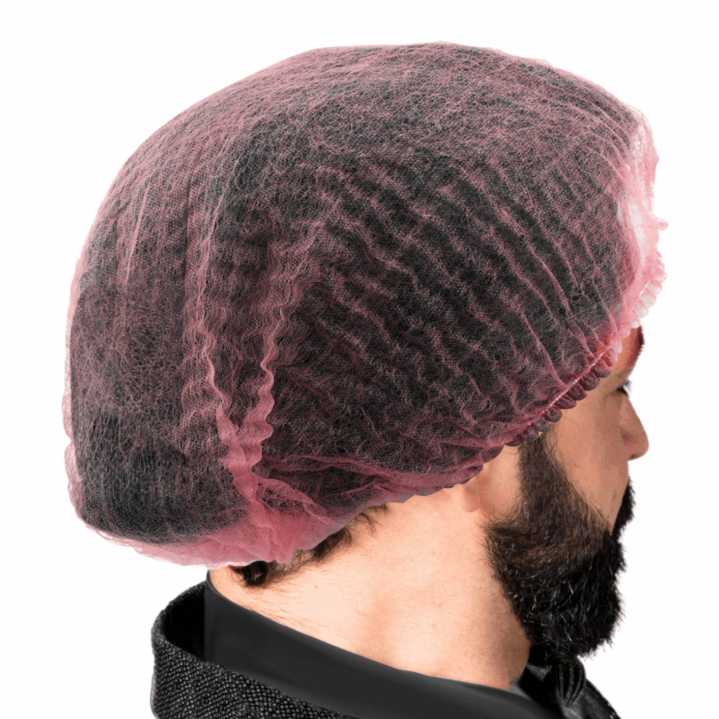 Red Pleated Bouffant Hairnet