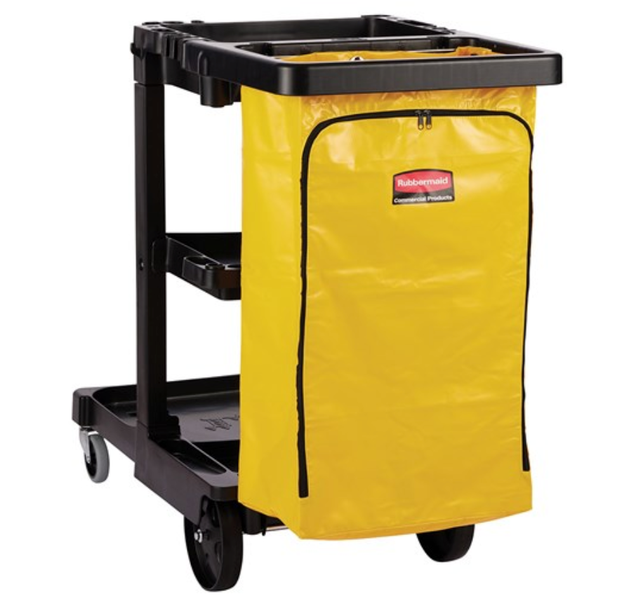 Chariot de concierge standard Rubbermaid® avec sac en vinyle à fermeture éclair