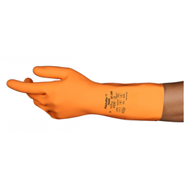 Thick Durable Orange Work Glove Latex Rubber 