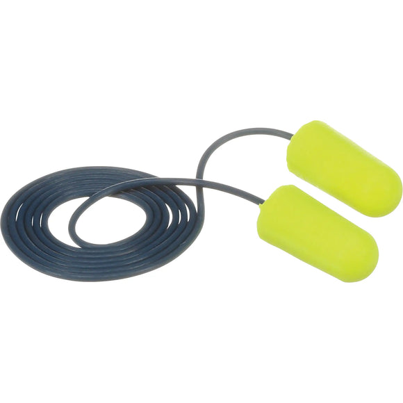 Bouchons d'oreilles détectables en métal jaune avec fil en PVC et mousse 3M™ EA-Rsoft™