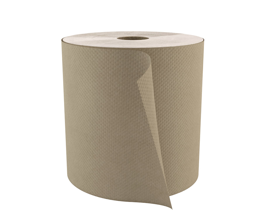 Brown Hand Paper Towels 8''x 800' 2" Core (6 Rolls/Case)