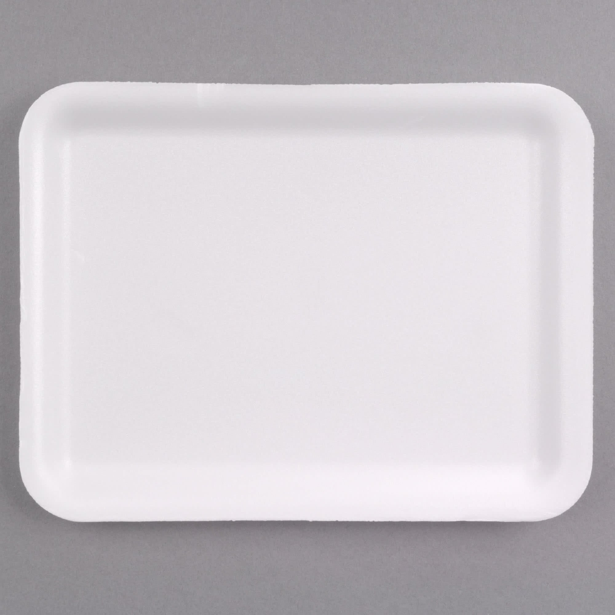 White 2S Foam Meat Tray | 8"x 6"x 5/8" - 0