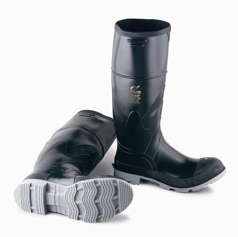 Black Polyblend Boots with Steel Toe - 0