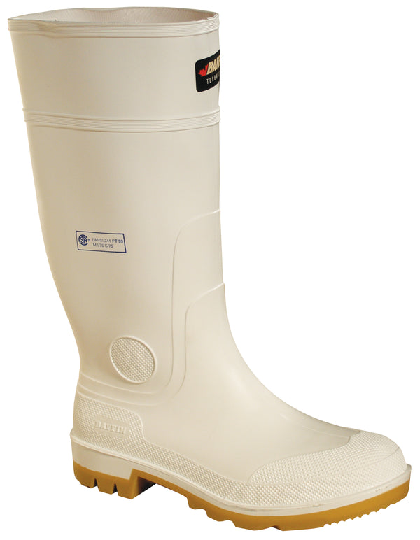 White Bully Boots 15" with Steel Toe