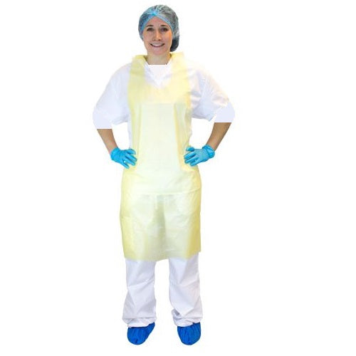 Yellow High Density Polyethylene Aprons 10 mic 28"x 46"