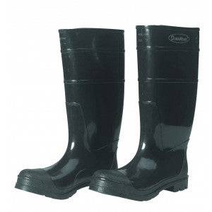 Economic PVC Boots Black with Safety toe 16"