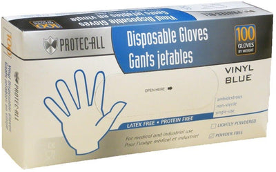 Vinyl Powder-Free Disposable Gloves – Blue/Clear, Hygienic, Food Service, Light Industrial Use