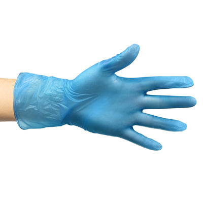 Vinyl Powder-Free Disposable Gloves – Blue/Clear, Hygienic, Food Service, Light Industrial Use