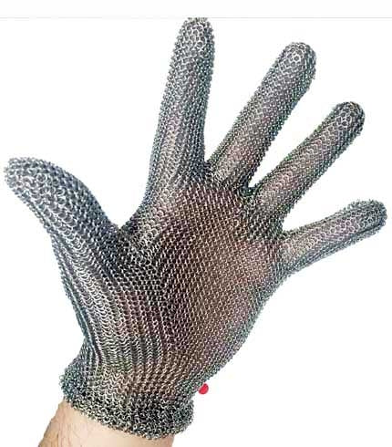 Stainless Steel Mesh Cut-Resistant Work Glove | No Wrist Cover | Level 5 Industrial Protection | Food Safe