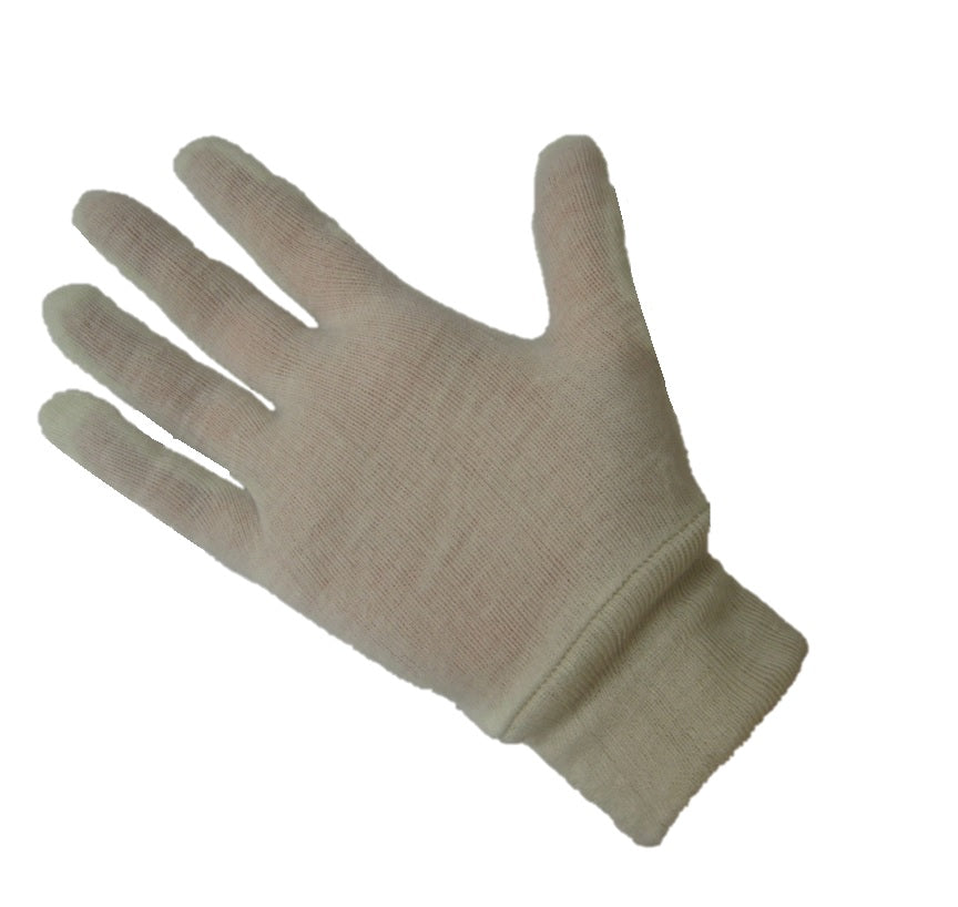 Gants d'inspection en Coton avec poignet en tricot