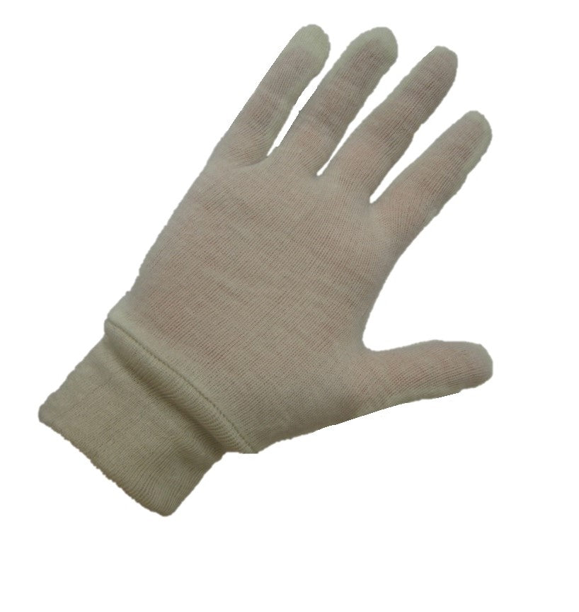 Gants d'inspection en Coton avec poignet en tricot