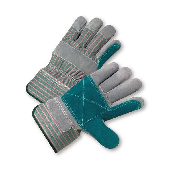 Split Cowhide Shoulder Leather Glove Double Palm & Index Finger 2½"