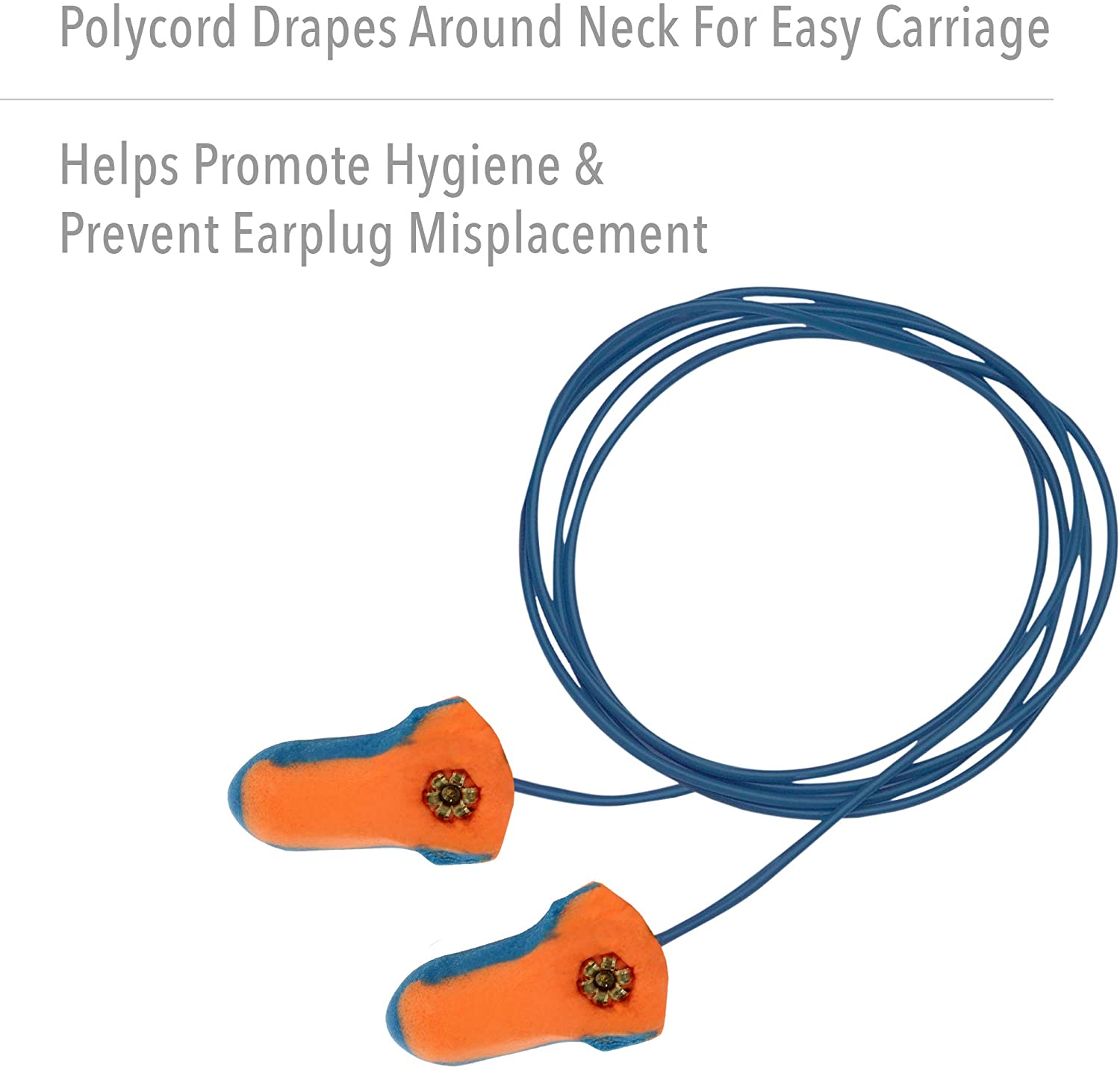 Laser-Trak® T-Shape Metal Detectable Corded Earplugs