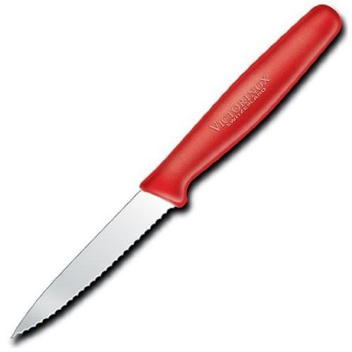 Couteau à légumes à lame de 8 cm au tranchant dentelé et manche en Nylon