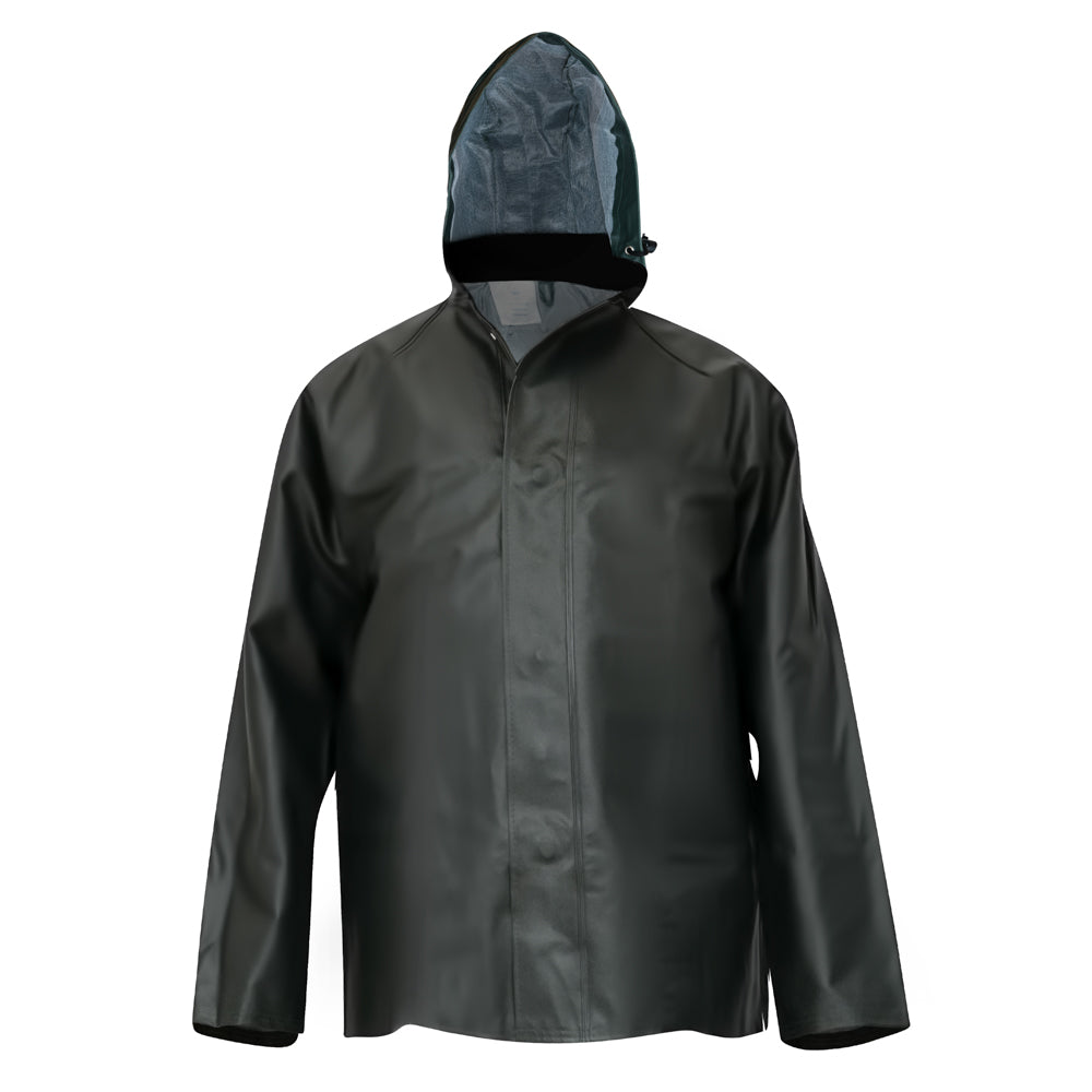 Manteau de Pluie ProtecAll de PVC Vert Résistant au Chimiques 30 mil