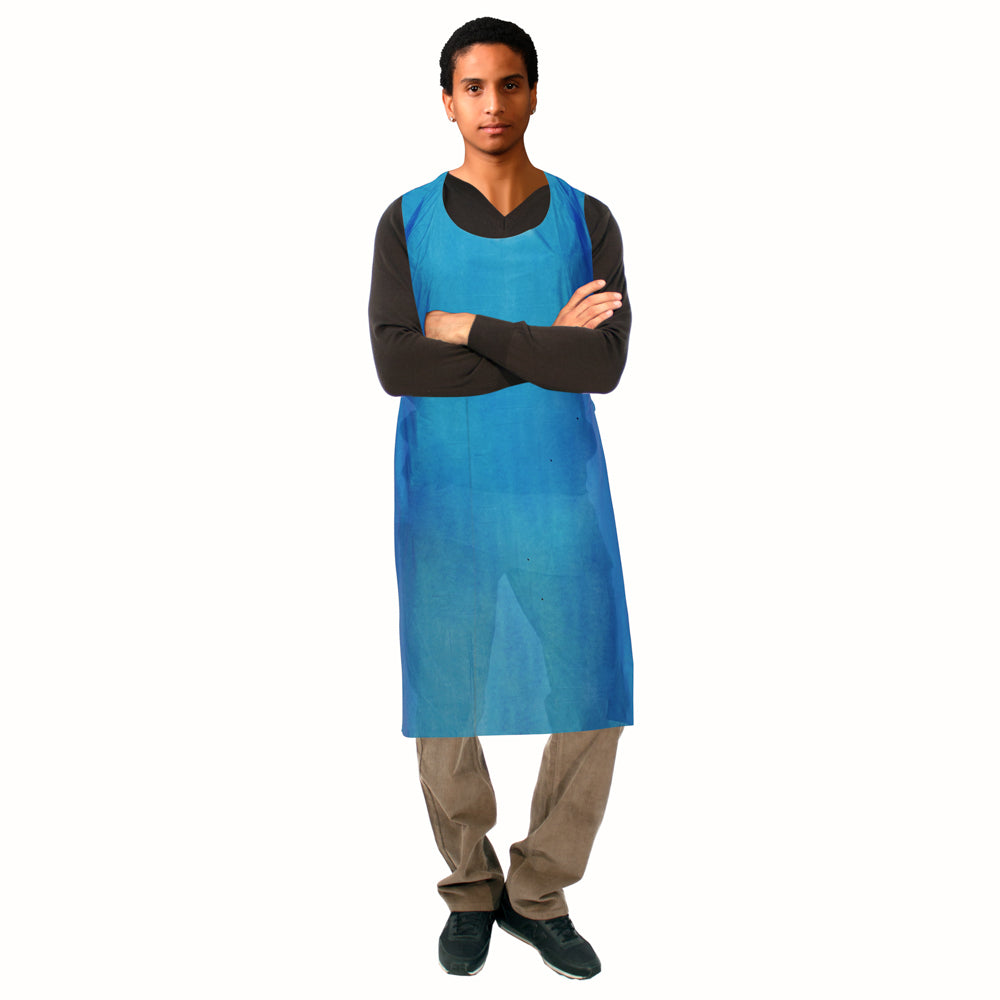 Disposable Polyethylene Aprons with Long Ties | 46" - 55" Long | 50 - 1,000 Units