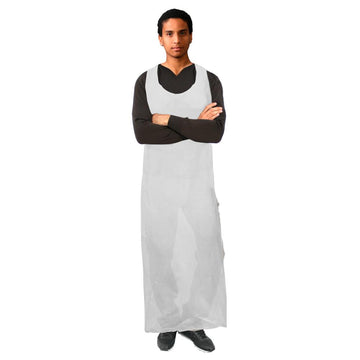 Disposable White Aprons 1.0 mil 55"