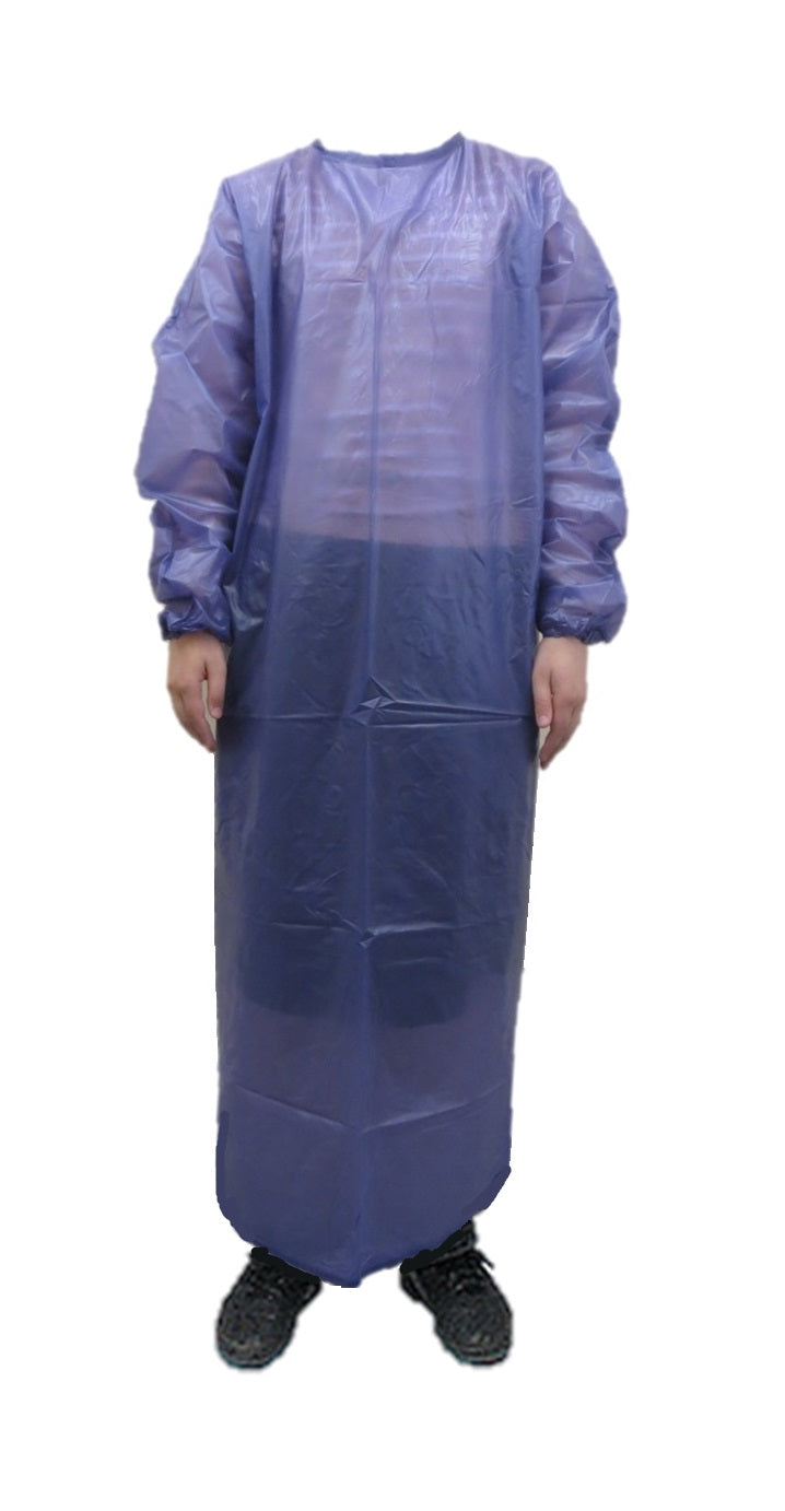 Light PVC Blue Reusable Gown | 6 Mil - 0