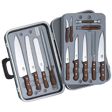 14 Piece Gourmet Cutlery Set Rosewood Handles With Attache case